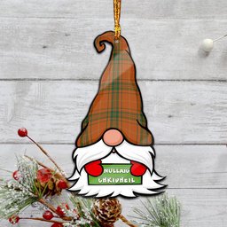 ScotsTee Shop Scottish Wolfe Clan Tartan Ornament Gnome Christmas Ornament with His Tartan Christmas Hat