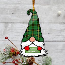 ScotsTee Shop Scottish Wallace Hunting Green Clan Tartan Ornament Gnome Christmas Ornament with His Tartan Christmas Hat