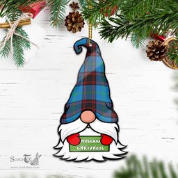 ScotsTee Shop Scottish Wedderburn Clan Tartan Ornament Gnome Christmas Ornament with His Tartan Christmas Hat