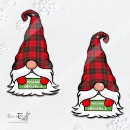 ScotsTee Shop Scottish Wallace Weathered Clan Tartan Ornament Gnome Christmas Ornament with His Tartan Christmas Hat