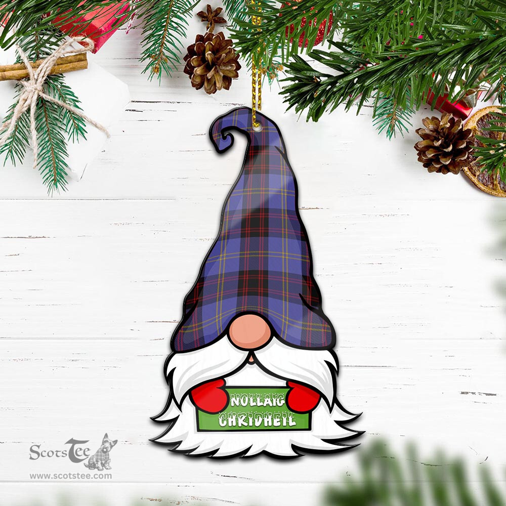 ScotsTee Shop Scottish Rutherford Clan Tartan Ornament Gnome Christmas Ornament with His Tartan Christmas Hat