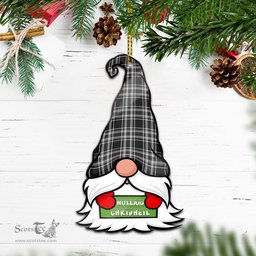 ScotsTee Shop Scottish Stewart Black and White Clan Tartan Ornament Gnome Christmas Ornament with His Tartan Christmas Hat