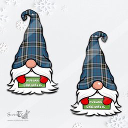 ScotsTee Shop Scottish Thomson Dress Blue Clan Tartan Ornament Gnome Christmas Ornament with His Tartan Christmas Hat