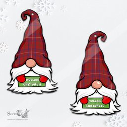 ScotsTee Shop Scottish Rose Clan Tartan Ornament Gnome Christmas Ornament with His Tartan Christmas Hat