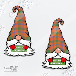 ScotsTee Shop Scottish Ross Ancient Clan Tartan Ornament Gnome Christmas Ornament with His Tartan Christmas Hat