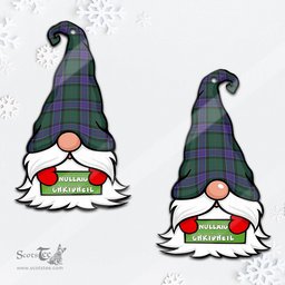ScotsTee Shop Scottish Sinclair Hunting Modern Clan Tartan Ornament Gnome Christmas Ornament with His Tartan Christmas Hat