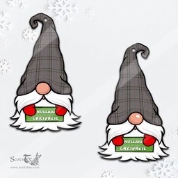 ScotsTee Shop Scottish Stewart Grey Clan Tartan Ornament Gnome Christmas Ornament with His Tartan Christmas Hat