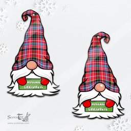 ScotsTee Shop Scottish Straiton Clan Tartan Ornament Gnome Christmas Ornament with His Tartan Christmas Hat