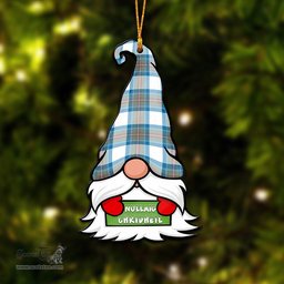 ScotsTee Shop Scottish Stewart Muted Blue Clan Tartan Ornament Gnome Christmas Ornament with His Tartan Christmas Hat