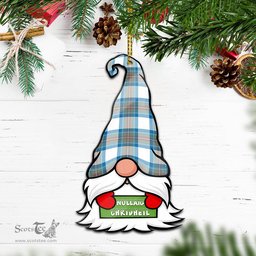 ScotsTee Shop Scottish Stewart Muted Blue Clan Tartan Ornament Gnome Christmas Ornament with His Tartan Christmas Hat