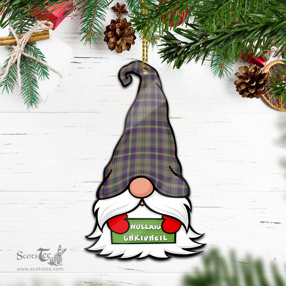 ScotsTee Shop Scottish Taylor Weathered Clan Tartan Ornament Gnome Christmas Ornament with His Tartan Christmas Hat