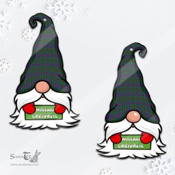 ScotsTee Shop Scottish Wood Clan Tartan Ornament Gnome Christmas Ornament with His Tartan Christmas Hat
