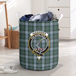 ScotsTee Shop Scottish Alexander of Menstry Hunting Clan Crest Tartan Laundry Basket Round Waterproof