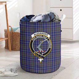 ScotsTee Shop Scottish Alexander of Menstry Clan Crest Tartan Laundry Basket Round Waterproof