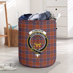 ScotsTee Shop Scottish Cameron of Lochiel Ancient Clan Crest Tartan Laundry Basket Round Waterproof