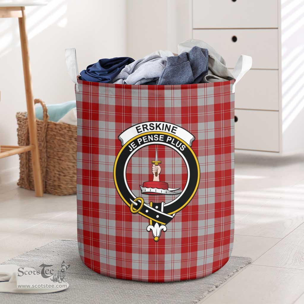 ScotsTee Shop Scottish Erskine Red Clan Crest Tartan Laundry Basket Round Waterproof