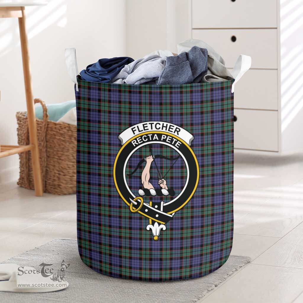 ScotsTee Shop Scottish Fletcher Modern Clan Crest Tartan Laundry Basket Round Waterproof