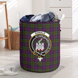 ScotsTee Shop Scottish Donald of Clan Ranald Modern Clan Crest Tartan Laundry Basket Round Waterproof