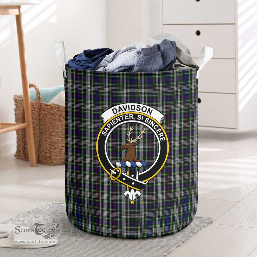 ScotsTee Shop Scottish Davidson of Tulloch Dress Clan Crest Tartan Laundry Basket Round Waterproof