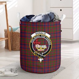 ScotsTee Shop Scottish Donald of Boisdale Clan Crest Tartan Laundry Basket Round Waterproof