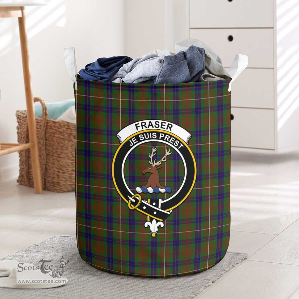 ScotsTee Shop Scottish Fraser Hunting Clan Crest Tartan Laundry Basket Round Waterproof