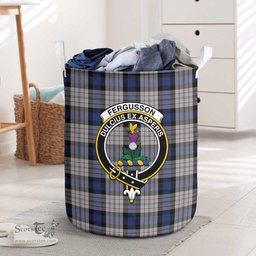 ScotsTee Shop Scottish Fergusson Dress Clan Crest Tartan Laundry Basket Round Waterproof