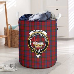 ScotsTee Shop Scottish Donald of Glenaladale Clan Crest Tartan Laundry Basket Round Waterproof