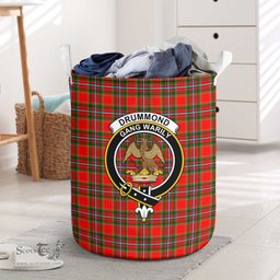 ScotsTee Shop Scottish Drummond of Perth Clan Crest Tartan Laundry Basket Round Waterproof