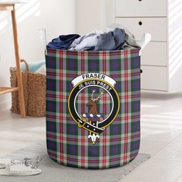 ScotsTee Shop Scottish Fraser Red Dress Clan Crest Tartan Laundry Basket Round Waterproof