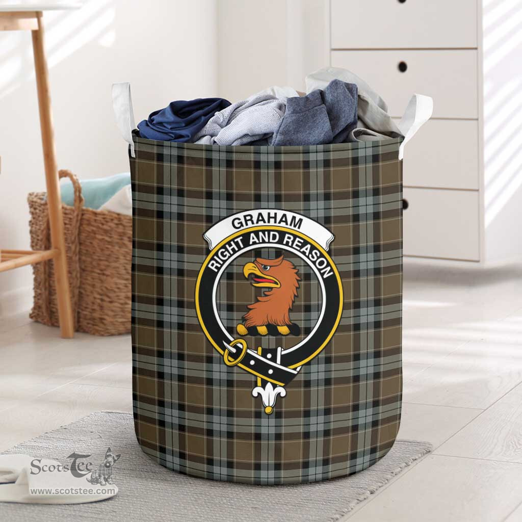 ScotsTee Shop Scottish Graham of Menteith Weathered Clan Crest Tartan Laundry Basket Round Waterproof