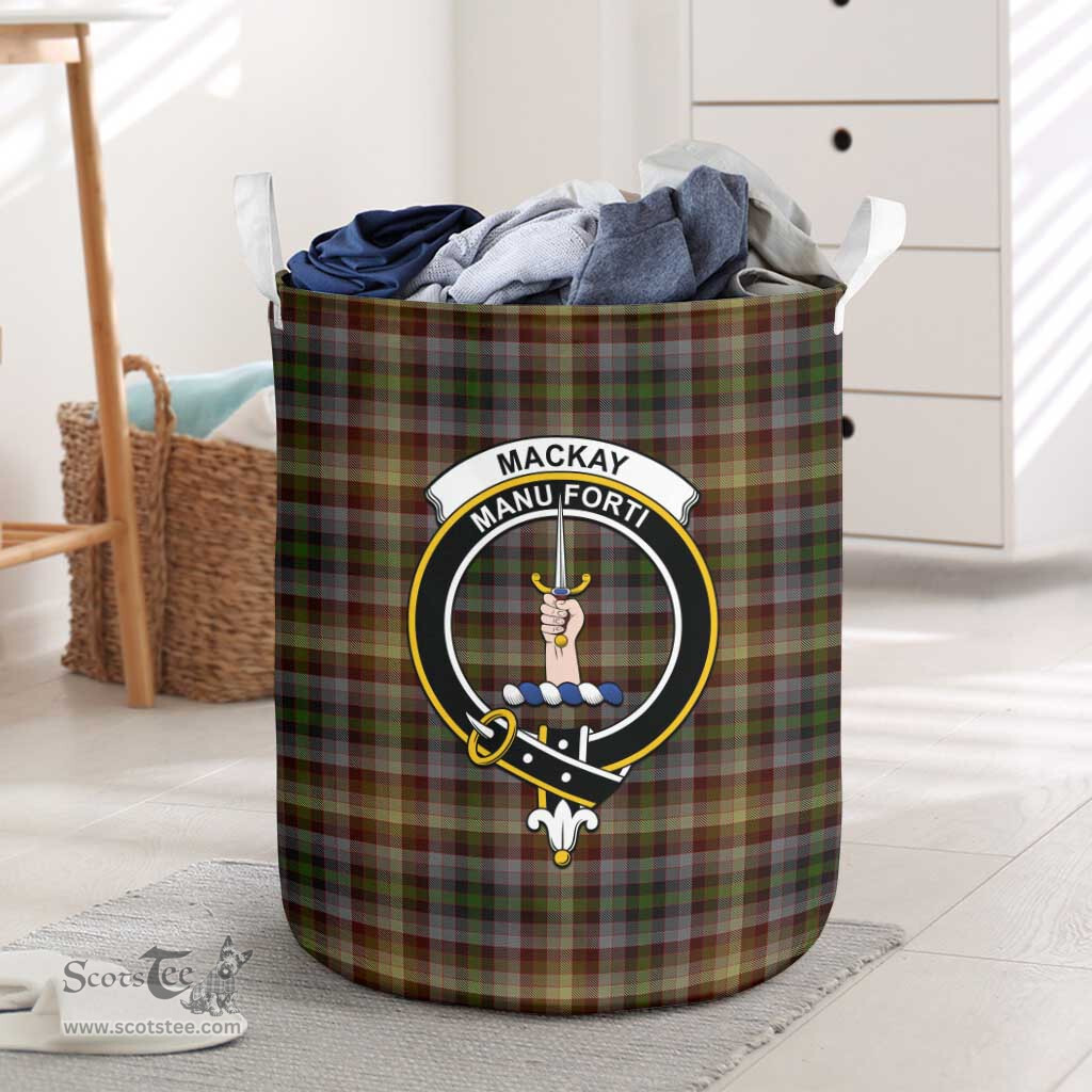 ScotsTee Shop Scottish MacKay of Strathnaver Clan Crest Tartan Laundry Basket Round Waterproof
