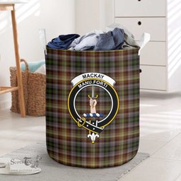 ScotsTee Shop Scottish MacKay of Strathnaver Clan Crest Tartan Laundry Basket Round Waterproof