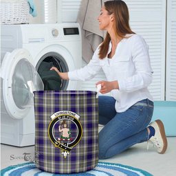ScotsTee Shop Scottish Livingstone Dress Clan Crest Tartan Laundry Basket Round Waterproof