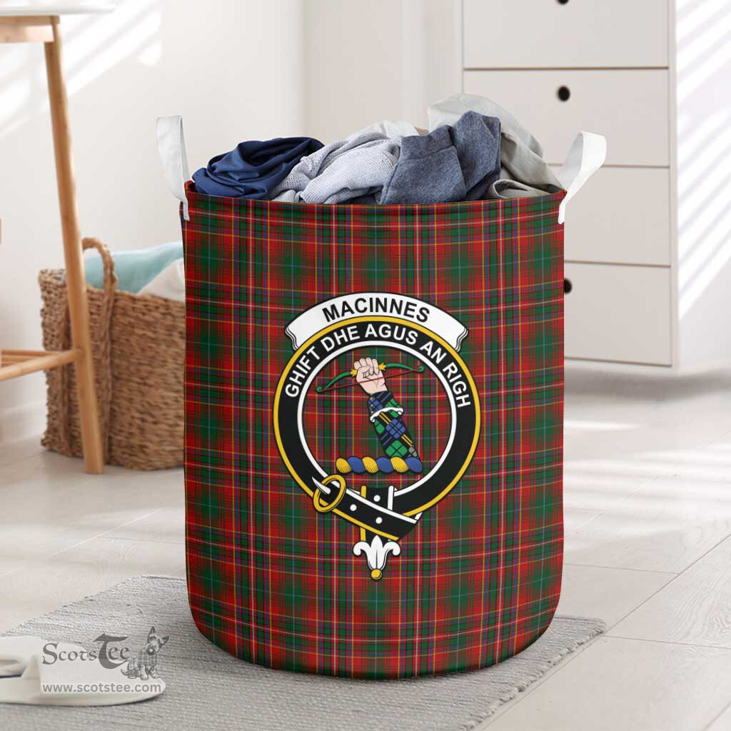 ScotsTee Shop Scottish MacInnes Hastie Clan Crest Tartan Laundry Basket Round Waterproof