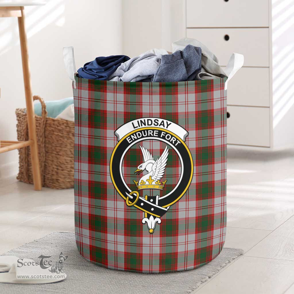 ScotsTee Shop Scottish Lindsay Dress Red Clan Crest Tartan Laundry Basket Round Waterproof
