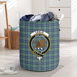 ScotsTee Shop Scottish Leslie Hunting Ancient Clan Crest Tartan Laundry Basket Round Waterproof