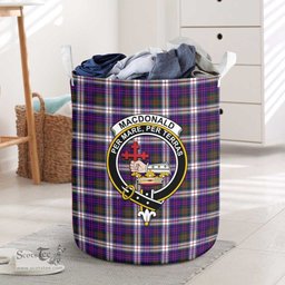 ScotsTee Shop Scottish MacDonald Dress Modern Clan Crest Tartan Laundry Basket Round Waterproof