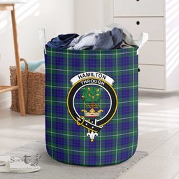 ScotsTee Shop Scottish Hamilton Hunting Modern Clan Crest Tartan Laundry Basket Round Waterproof