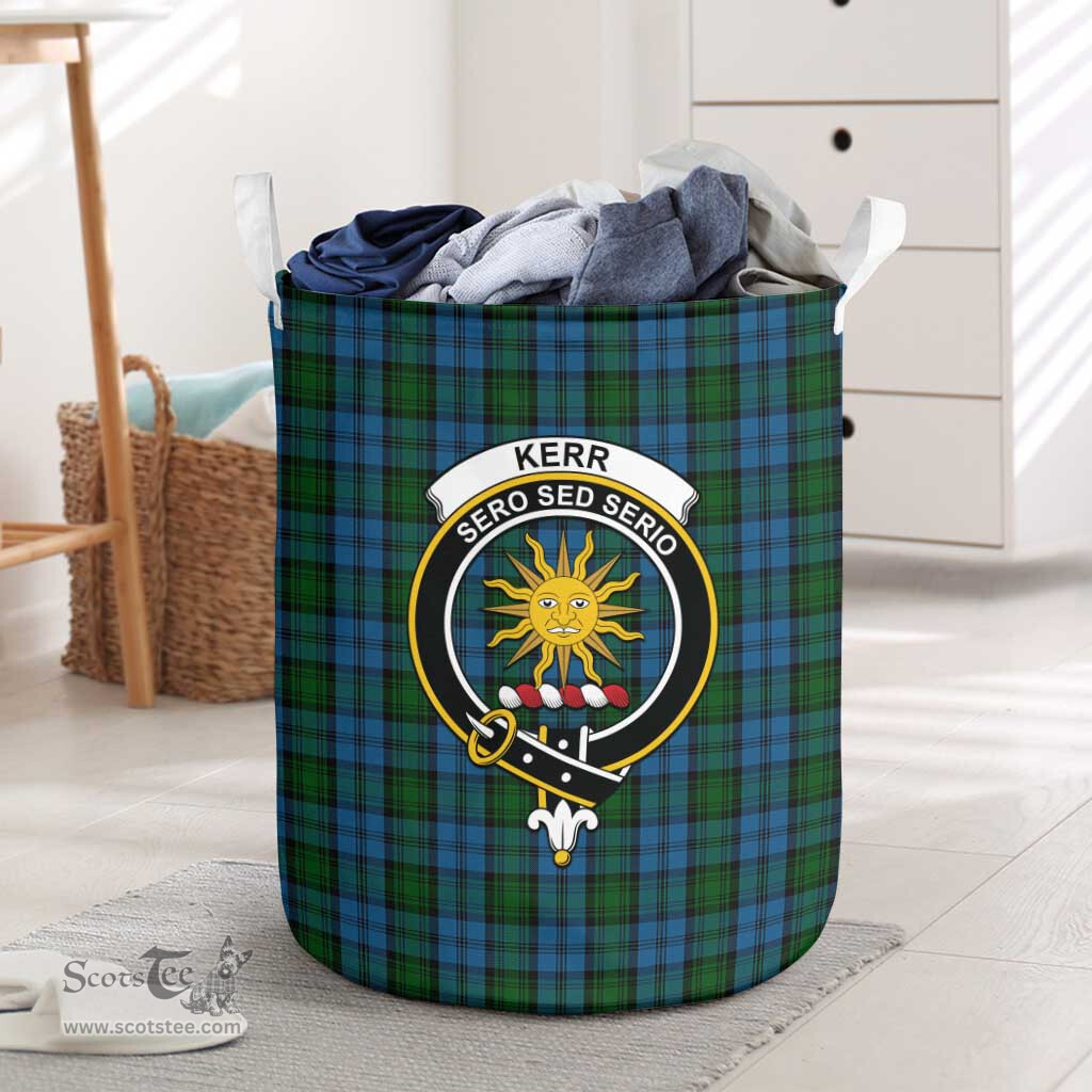 ScotsTee Shop Scottish Kerr Hunting Clan Crest Tartan Laundry Basket Round Waterproof