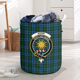 ScotsTee Shop Scottish Kerr Hunting Clan Crest Tartan Laundry Basket Round Waterproof