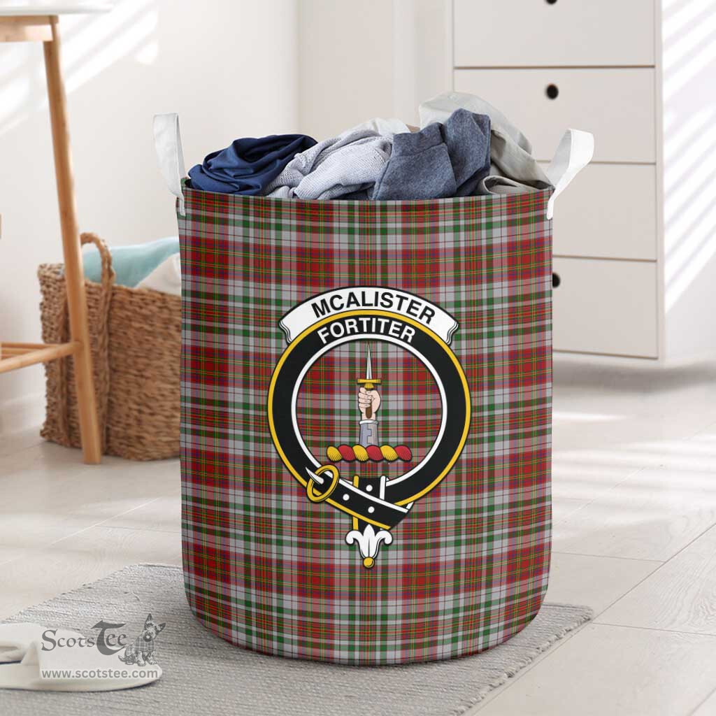 ScotsTee Shop Scottish McAlister Dress Clan Crest Tartan Laundry Basket Round Waterproof