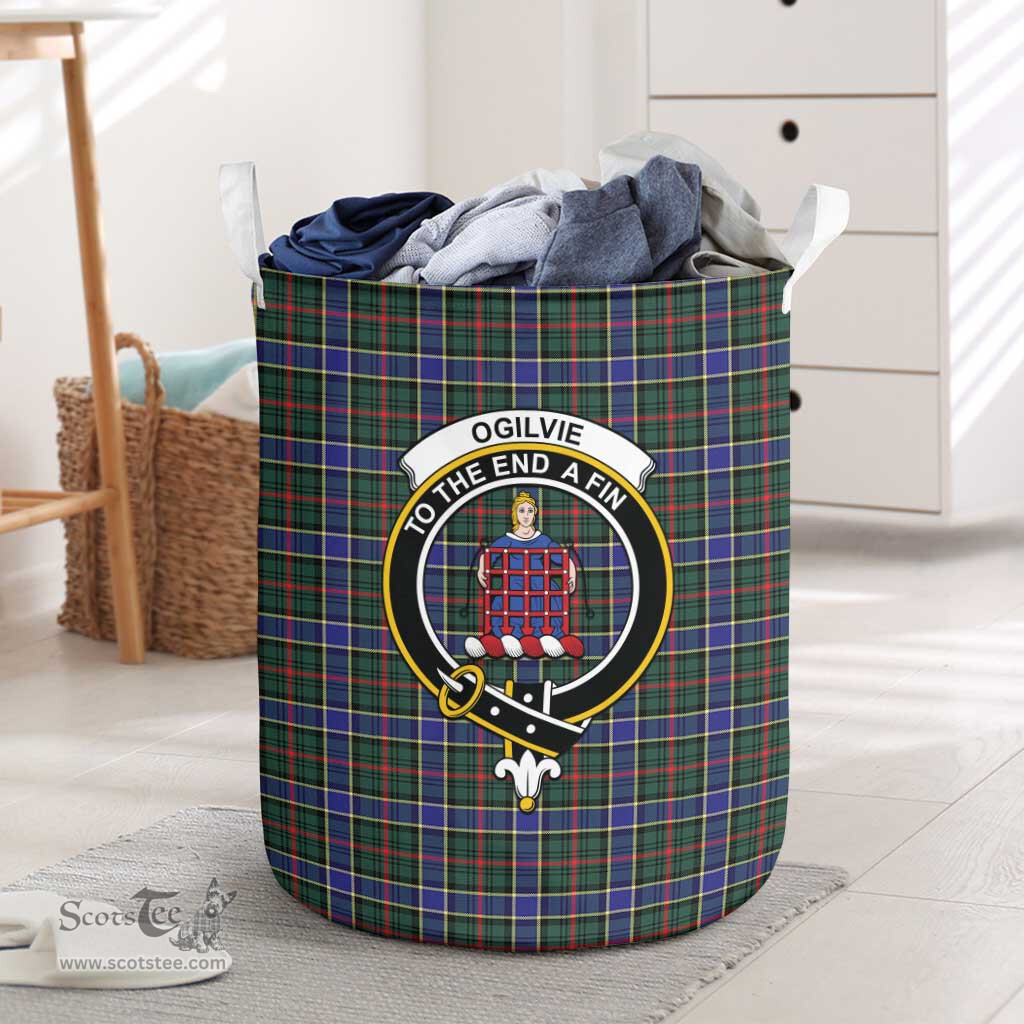 ScotsTee Shop Scottish Ogilvie (Ogilvy) Hunting Modern Clan Crest Tartan Laundry Basket Round Waterproof