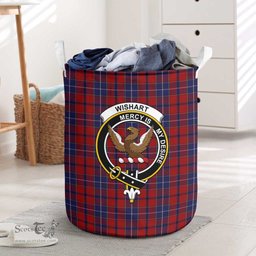 ScotsTee Shop Scottish Wishart Dress Clan Crest Tartan Laundry Basket Round Waterproof