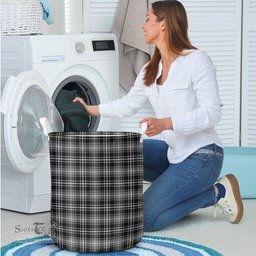 ScotsTee Shop Scottish MacLean Black and White Clan Tartan Laundry Basket Round Waterproof