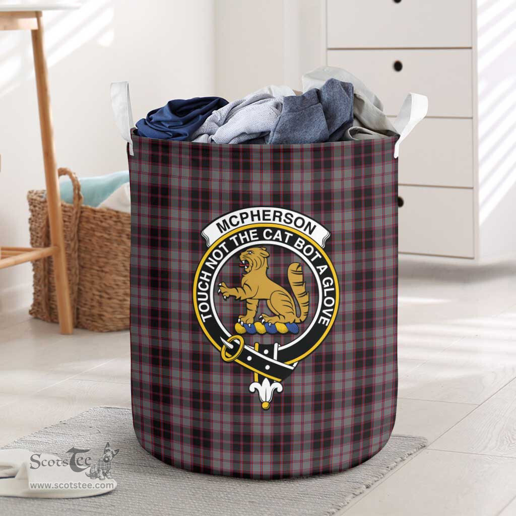 ScotsTee Shop Scottish McPherson Hunting Clan Crest Tartan Laundry Basket Round Waterproof