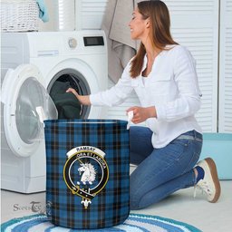 ScotsTee Shop Scottish Ramsay Blue Hunting Clan Crest Tartan Laundry Basket Round Waterproof