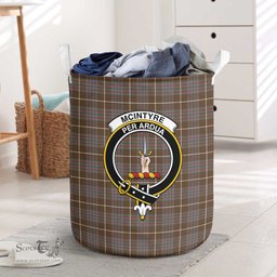 ScotsTee Shop Scottish McIntyre Hunting Weathered Clan Crest Tartan Laundry Basket Round Waterproof