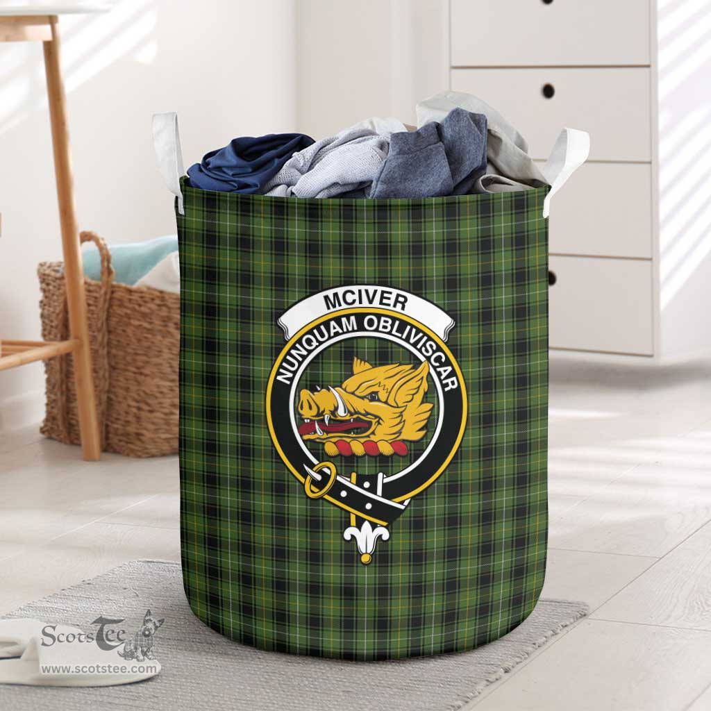 ScotsTee Shop Scottish McIver Hunting Clan Crest Tartan Laundry Basket Round Waterproof