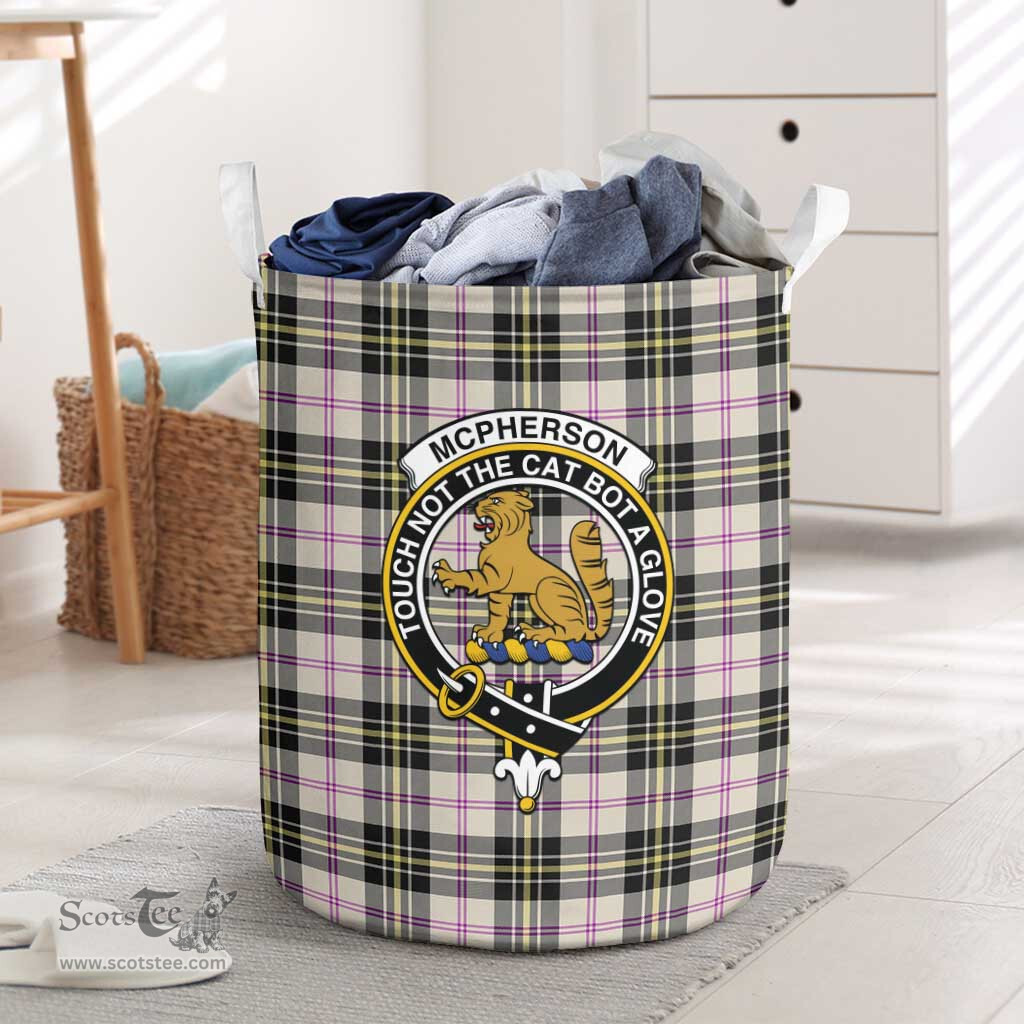 ScotsTee Shop Scottish McPherson Dress Ancient Clan Crest Tartan Laundry Basket Round Waterproof