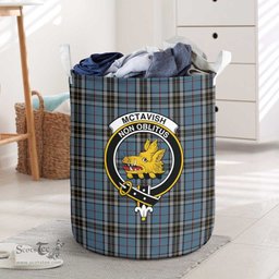 ScotsTee Shop Scottish McTavish Dress Clan Crest Tartan Laundry Basket Round Waterproof